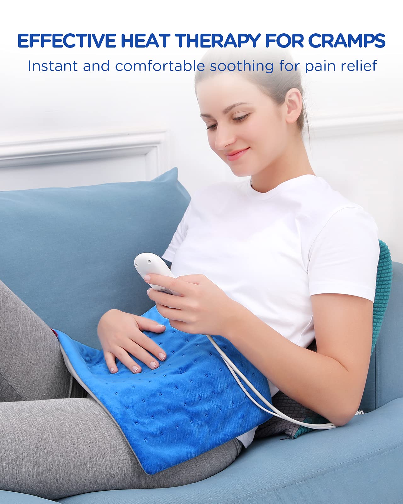 Comfytemp FastHeat Heating Pad for Back Pain Relief, 12 x 24 Inch Large Electric Heating Pad