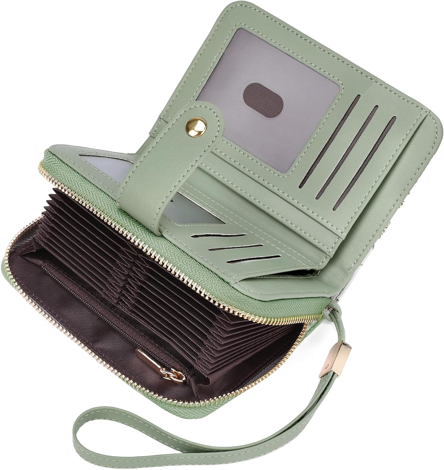 SENDEFN Leather Credit Card Holder RFID Blocking Wallet for Women Large Capacity Card Case Organizer Wristlet with 35 Slots - Image 8