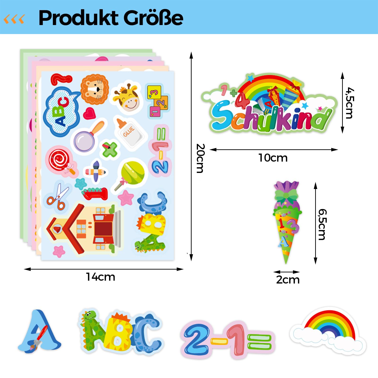 ALEGRE® Adesivi decorativi per l'inizio della scuola, set per ragazze e ragazzi