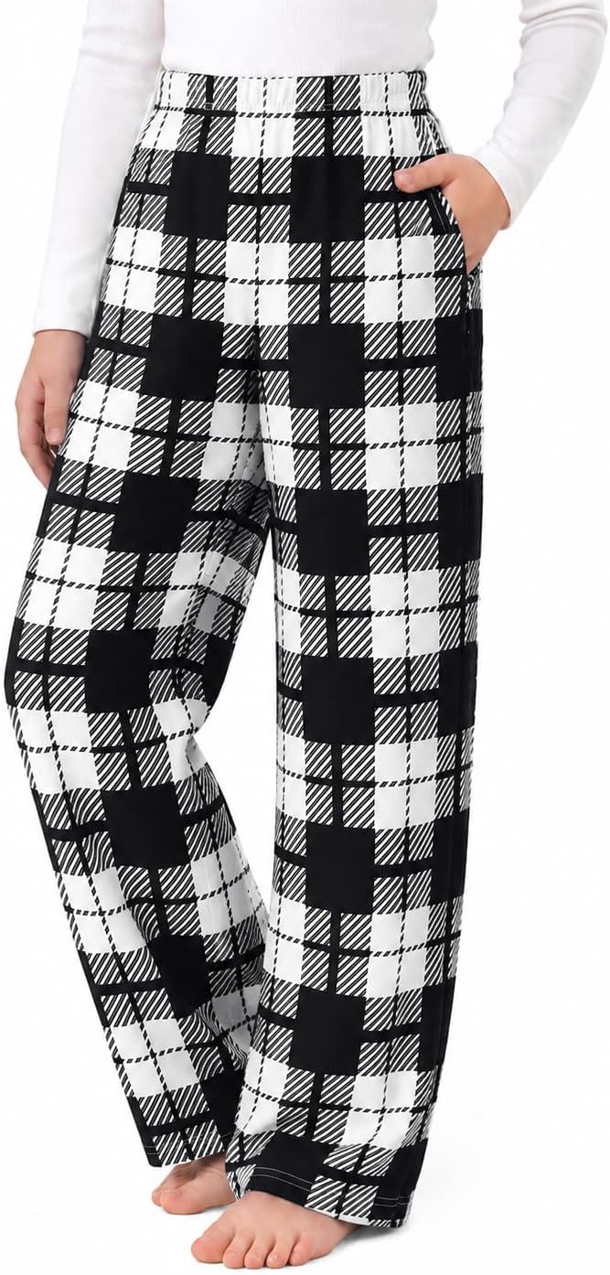 CARETOO Girls Pajama Pants Kid Tween Lounge Long Pants with Pockets 7-14Y