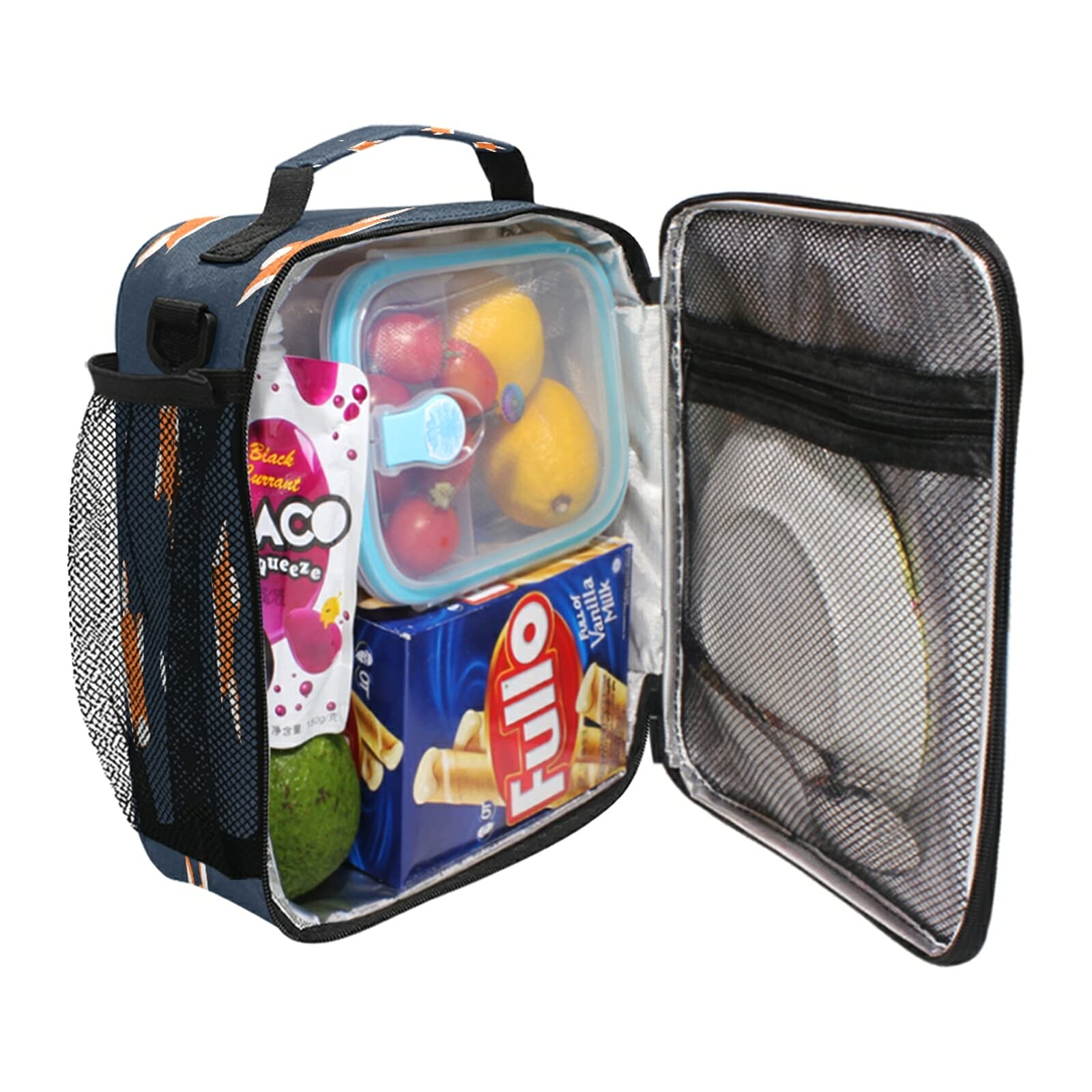 Isolierte Lunchbox Mit Fuchs-Motiv – Für Schule, Büro & Picknick, Geräumig, Wasserabweisend, Mit Tragegurt