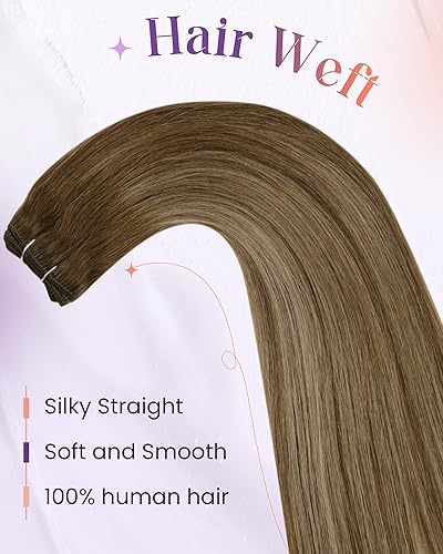 Miniatura 202 de LaaVoo Extensiones de cabello humano real para coser, extensiones de cabello humano de doble trama, color negro azabache, 18 pulgadas, 3.53 onzas