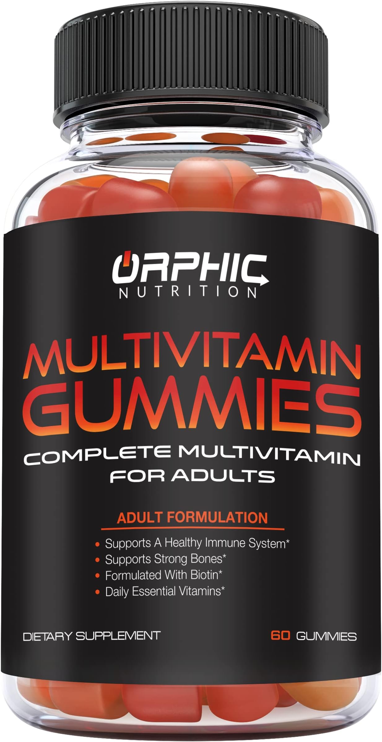 Orphic NutritionMultivitamin Gummies for Adults - Daily Immune System Support with Vitamins A, C, D, E, B6, B12, Biotin, Folic Acid, and More* - to Support Your Energy Levels and Bones*