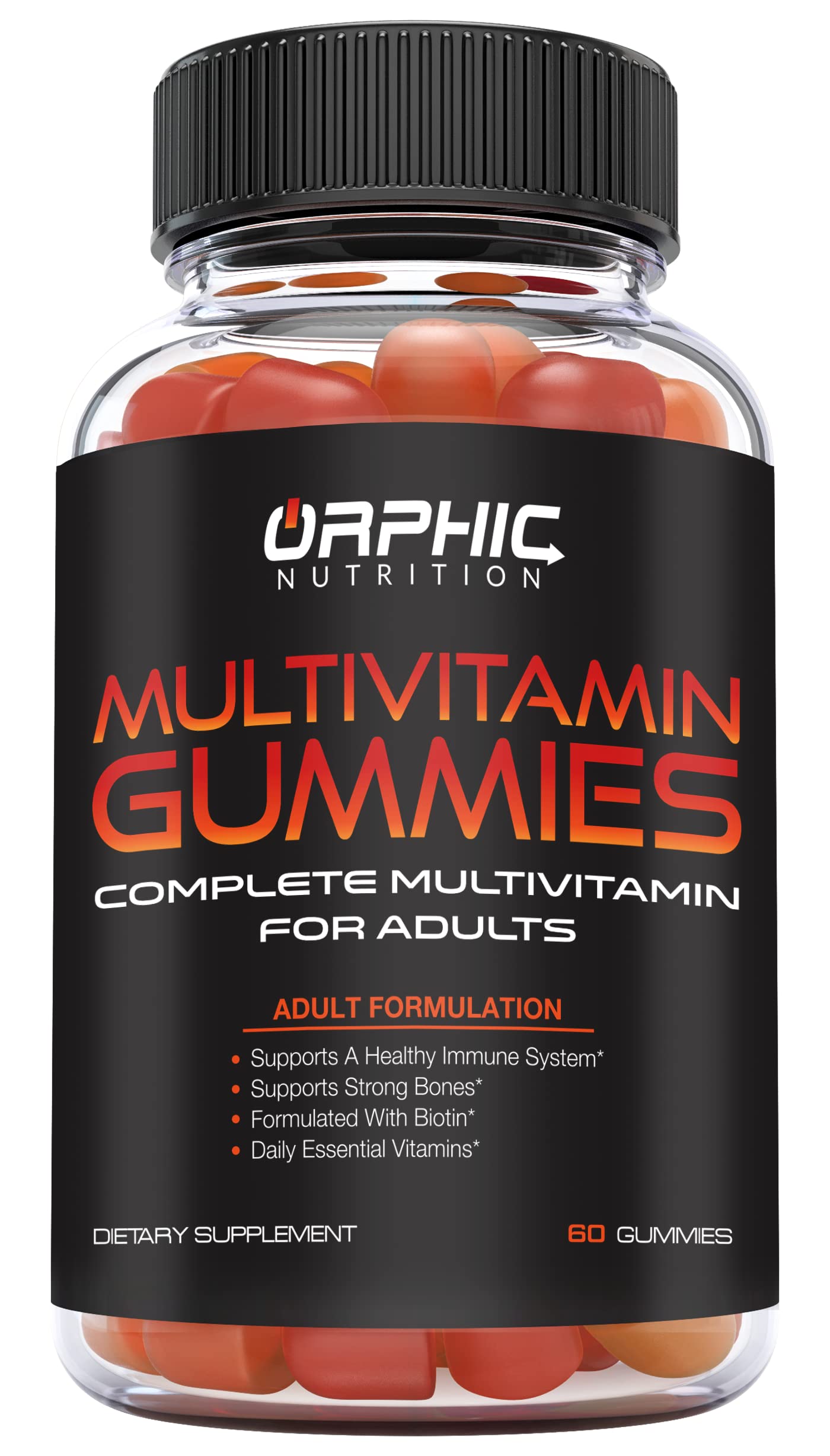 Orphic NutritionMultivitamin Gummies for Adults - Daily Immune System Support with Vitamins A, C, D, E, ​B6, B12, Biotin, Folic Acid, and More* ​- to Support Your Energy Levels and Bones*