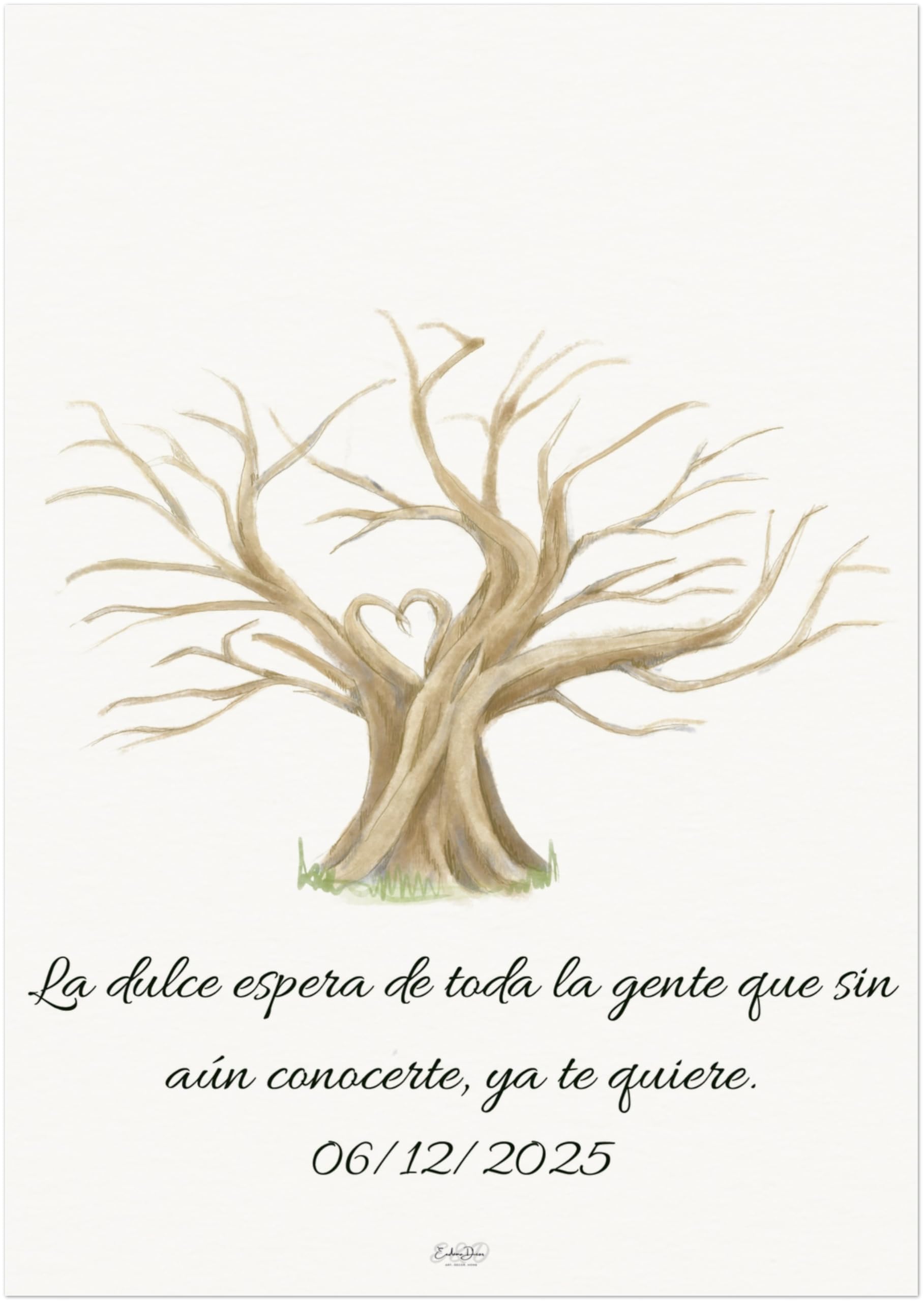 Árbol de huellas para bodas y comuniones | Lámina A3 personalizada para firmas de invitados | Libro de firmas original y recuerdo único | Decoración elegante para celebraciones | Sin marco