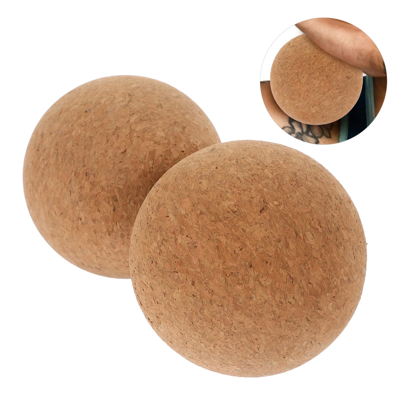 Healvian Balles de Massage en Liège 2 Pièces Ø100mm, Rouleaux de Massage Musculaire, Balle de Yoga Pratique, pour Soulager Tensions Dorsales et Cervicales, Fitness et Bien-domicile