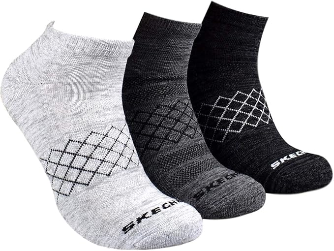 Amazon Skechers メンズ 3足パック ローカットソックス 靴下サイズ 10 13 S Us サイズ 10 13 カラー グレー アクティブウェア 通販