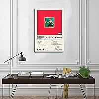 Vista 3 de TOBIANG Kanye - Póster de West My Beautiful Dark Twisted Fantasy Music Album Cover Firmado Limitado, Póster en lienzo para decoración de pared, sin