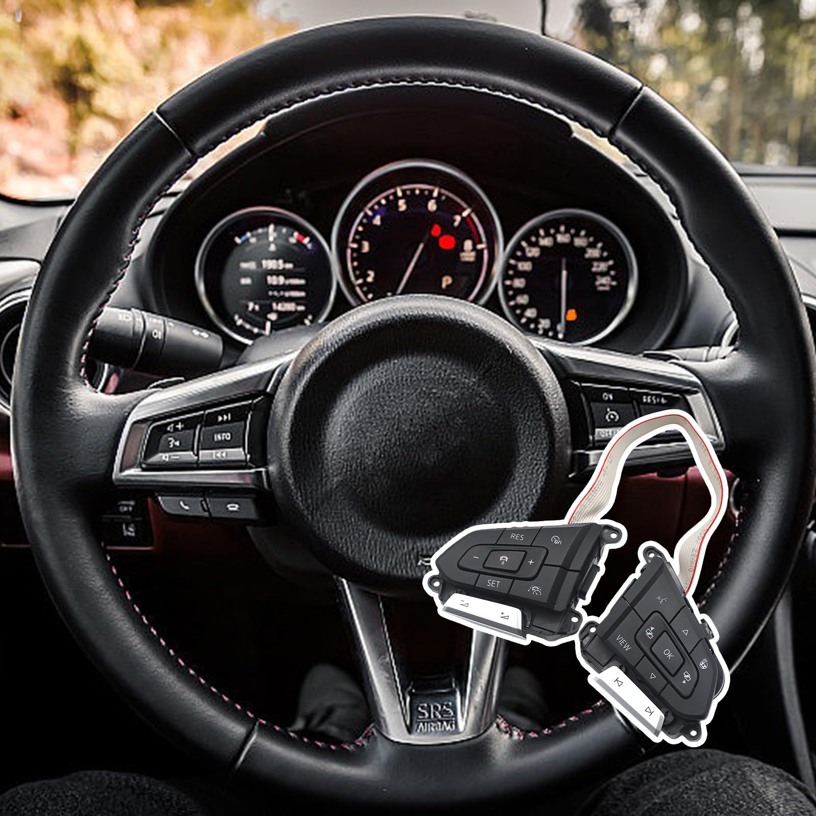 Número de pieza 30D959442F Botones de volante multifunción para coche, interruptor de control de crucero para modelos de interruptor de volante seleccionados