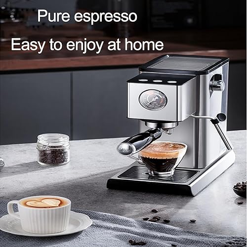 Miniatura 4 de Máquina de café expreso portátil, máquina de café semiautomática para uso doméstico, máquinas de capuchino para el hogar, con bomba de presión de 15