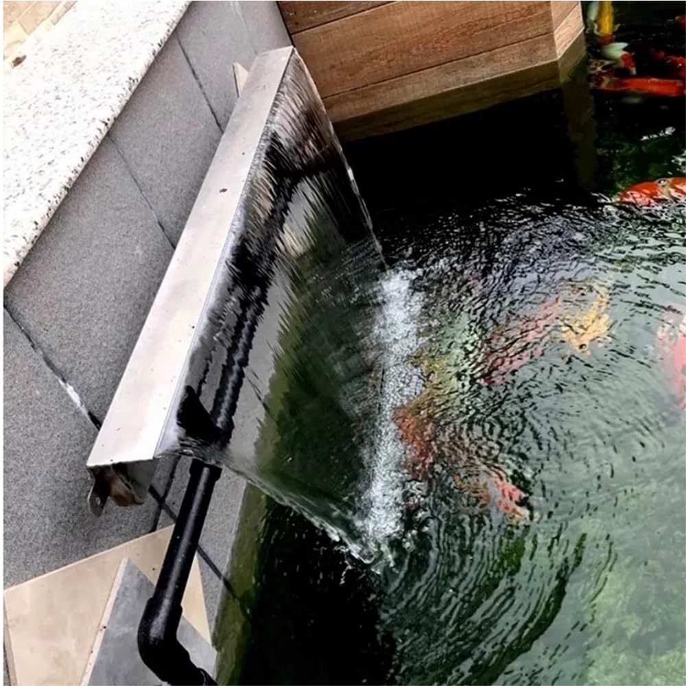 Teich-Überlaufrinne Rostfreier Stahl Wasserfall-Brunnen Zur Dekoration Von Pool, Teich, Garten Und Terrasse(15CM)