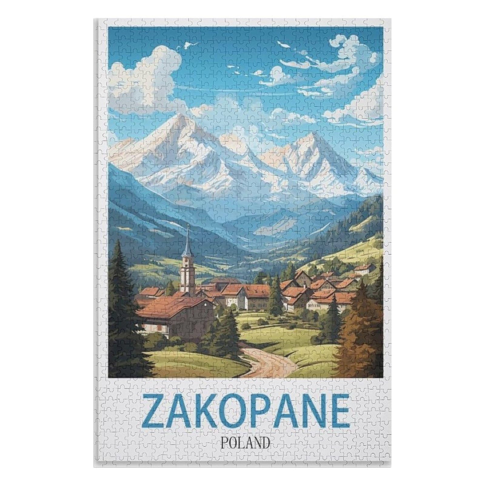 Adult Difficult Challenge Scenery, Zakopane Poland,Adults 1000 Piece Jigsaw Puzzle- Christmas,52x38,paper puzzle ,AA-784 — image 1