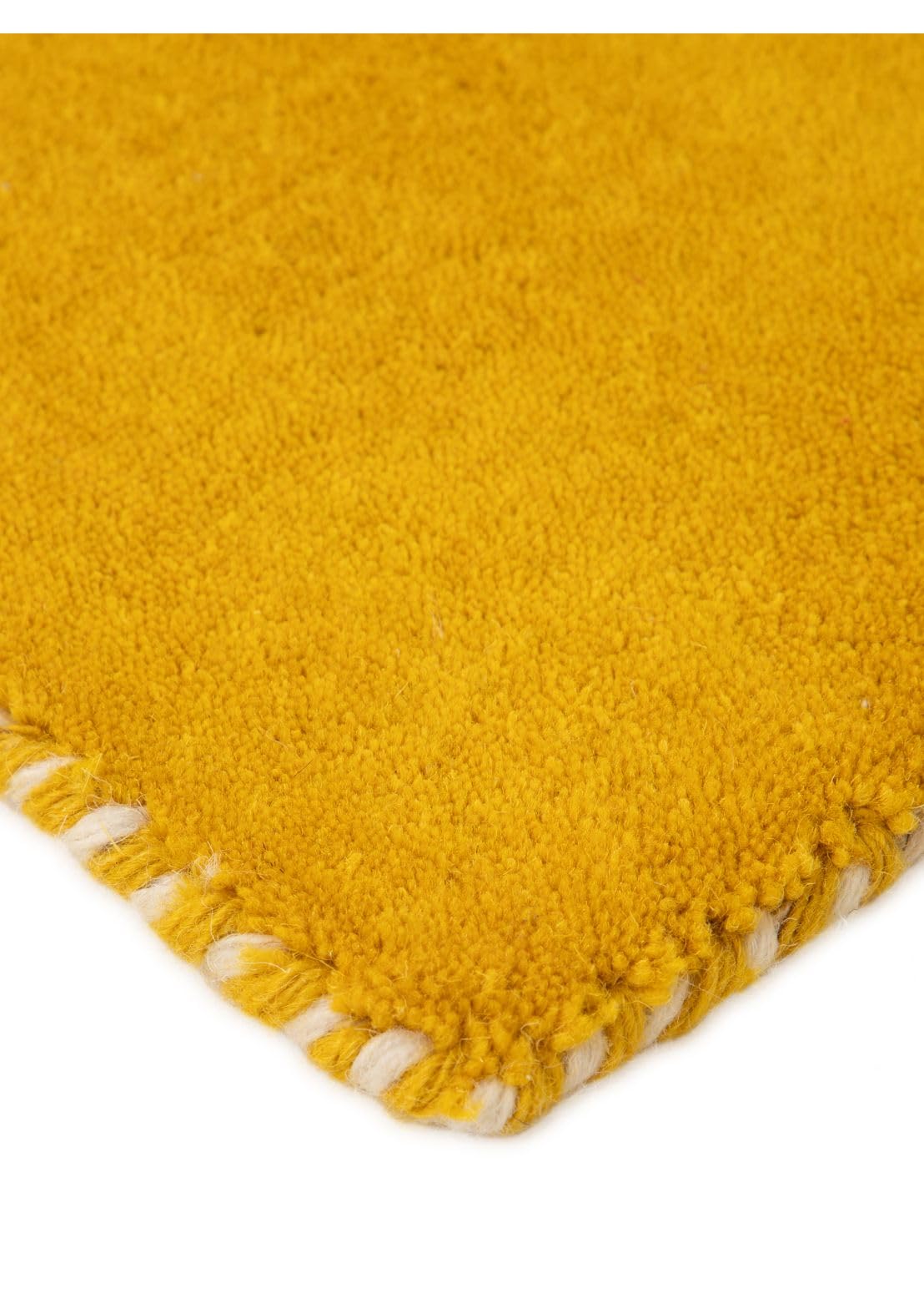 carpetfine handgefertigter Wollteppich Gabbeh Lola Läufer Gelb 75x240 cm Weich, Hochwertig, Zeitlos | Teppichläufer für Gemütlichkeit & Eleganz im Wohnzimmer, Schlafzimmer und Flur