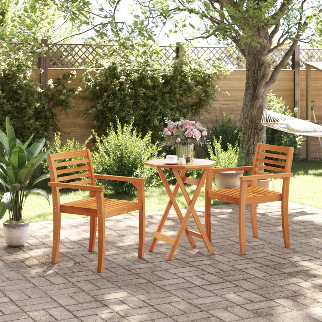 Tavolo da giardino pieghevole in legno massiccio di acacia, diametro 60 x 75 cm, tavolo da terrazza con effetto a doghe, tavolino salvaspazio per balcone, giardino e campeggio