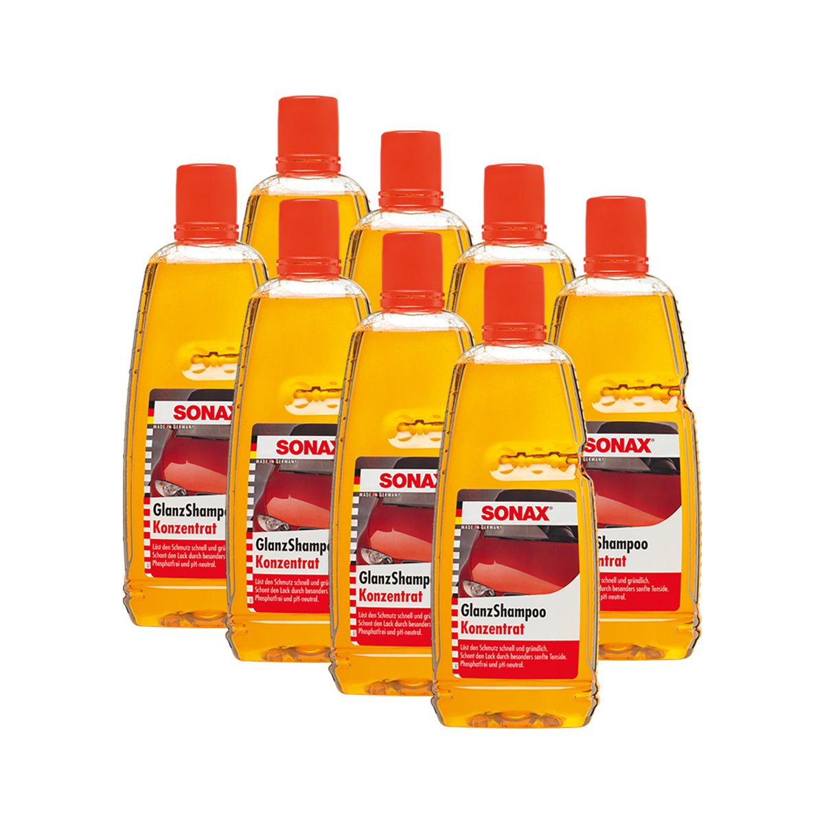 Autoshampoo Glanzshampoo Konzentrat Glanz Autoshampoo 1L Sonax 8X