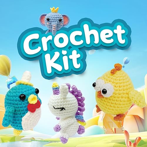 Miniatura 3 de kieeroden Kit de ganchillo para principiantes, kit de ganchillo con video tutorial paso a paso, kit de ganchillo lindo de animales para adultos y