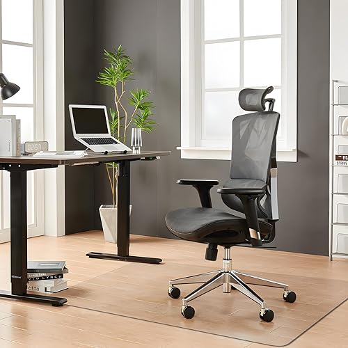 Tapete para silla de oficina para suelo de madera dura, 30 x 48 pulgadas, tapete de PVC transparente para silla de madera dura, tapete de escritorio