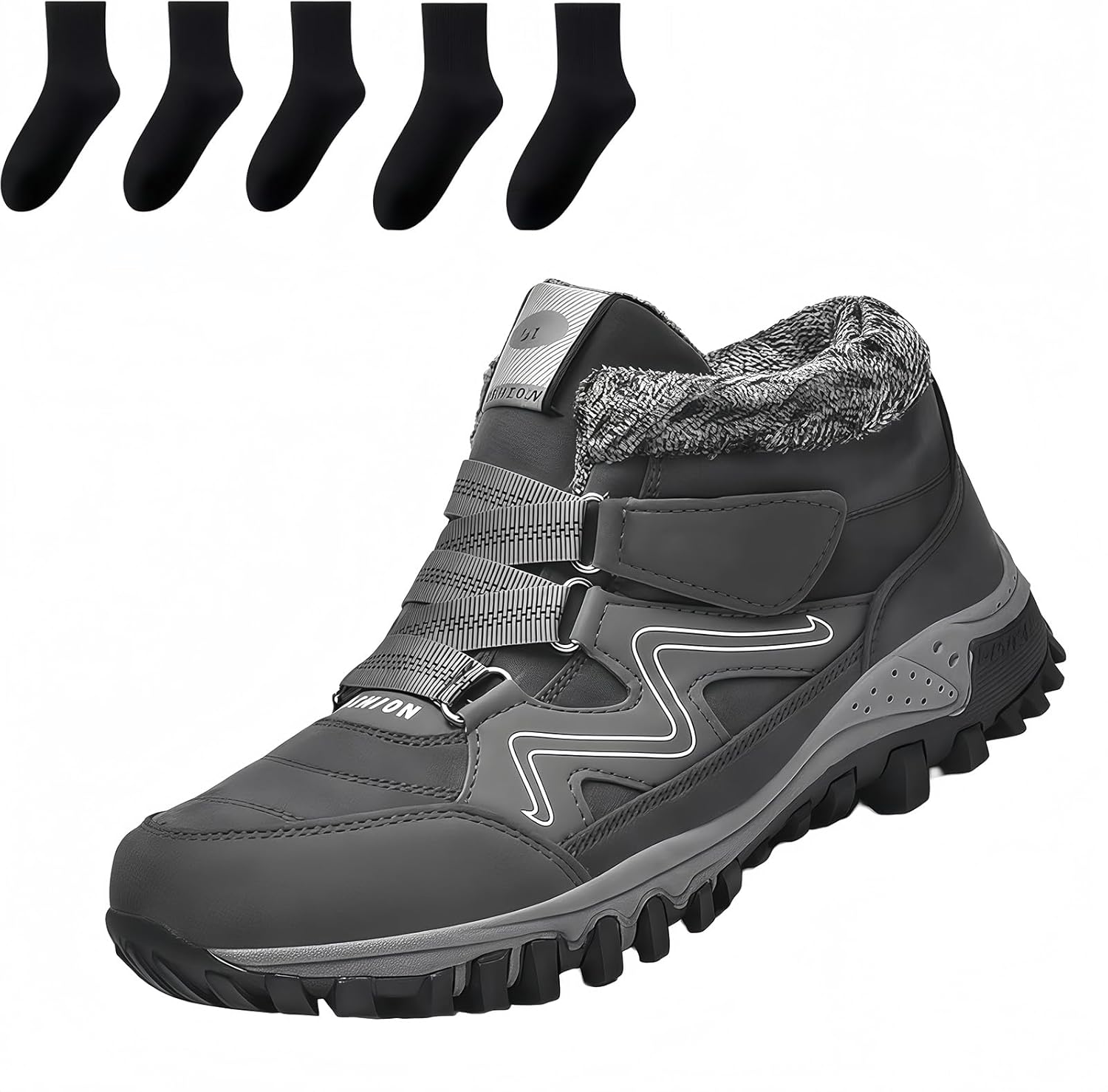 Winter Warm Shoes, Orthopedic Boots, Winter Waterproof Work Boots with Anti-Slip Sole