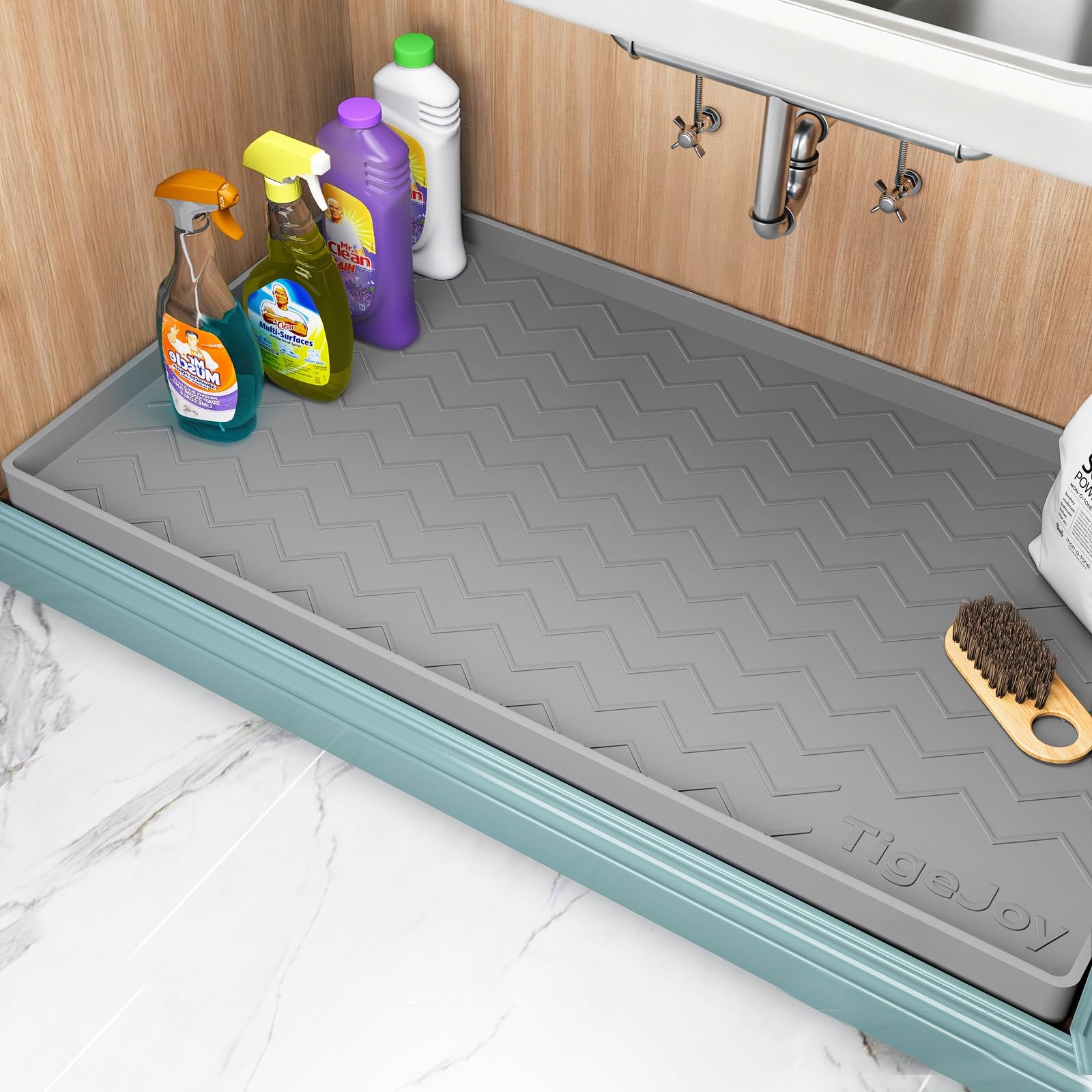 TigeJoy 28" x 22" Under Sink Mats for Kitchen Waterproof
