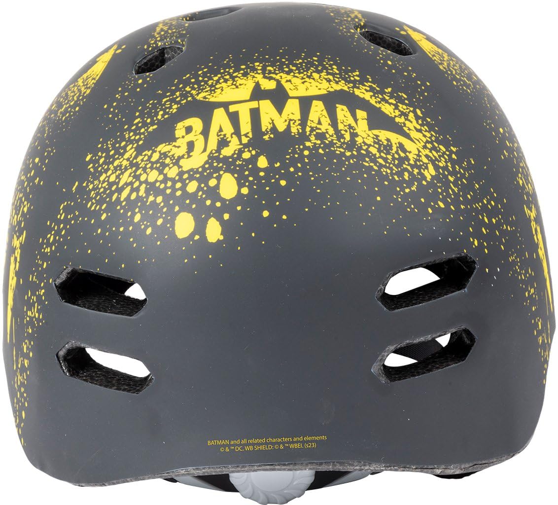 Casque de Ville pour Enfants, Super héros, vélo Batman, 55-58 cm (Taille M), Protection Noire et Jaune
