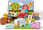 Melissa & Doug BlockablesTM Farm Snap and Play, Mix and Match Connectable Wooden Building Blocks Jeu de jeu de jeu pour les garçons et les filles préscolaires (56 Pcs) - FSC Certifié