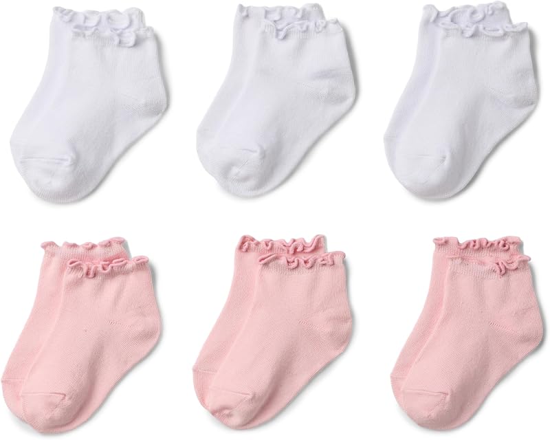 Amazon Essentials Girls' Lettuce Edge Ankle Socks