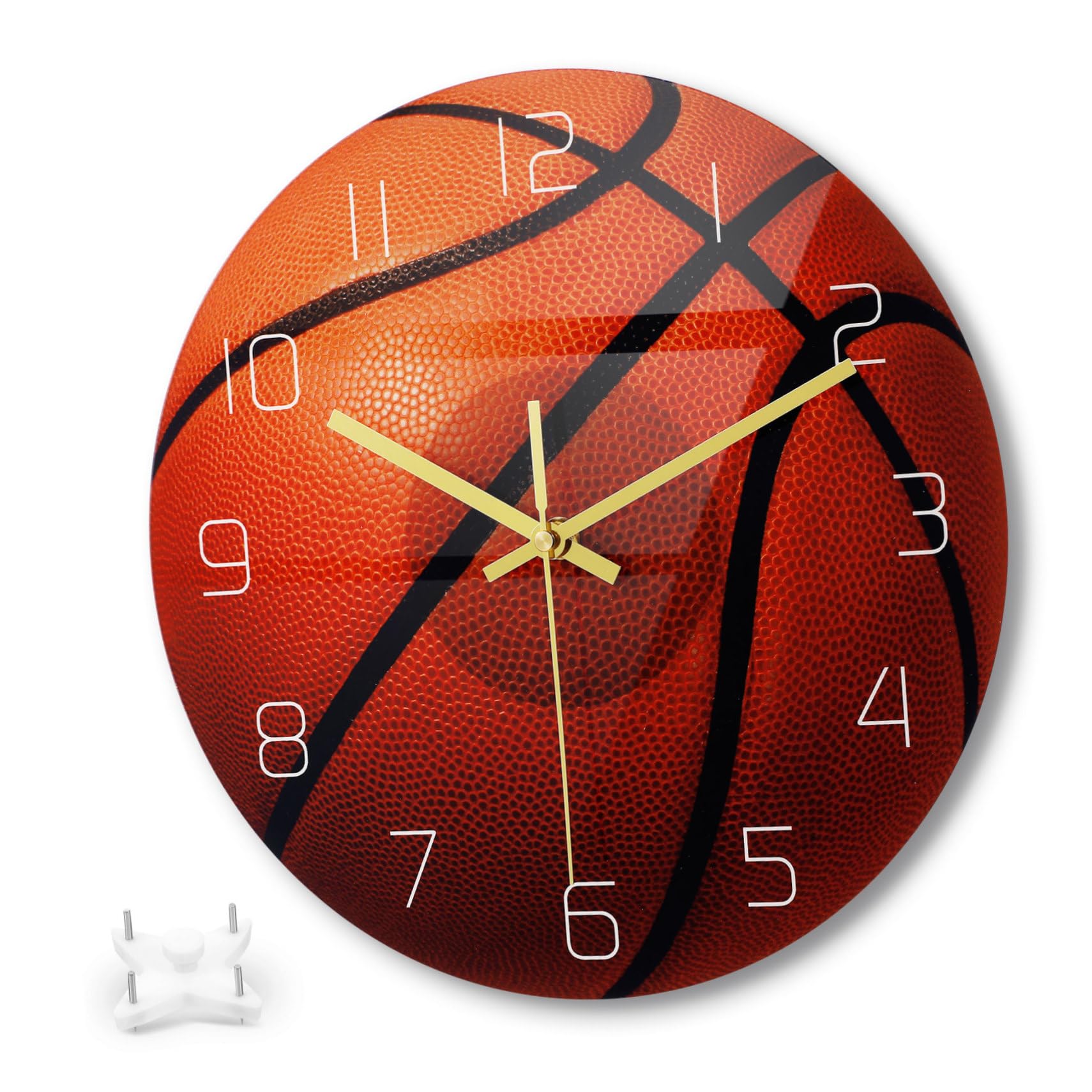 Horloge murale basketball silencieuse Amosfun en acrylique et verre