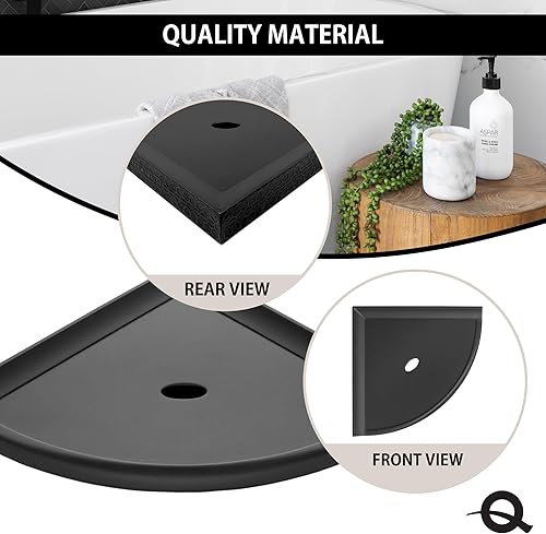 Miniatura 4 de QDÉCOR - Estante esquinero de ducha para baño montaje en pared para paredes de ducha con azulejos organizador de almacenamiento de baño diseño de