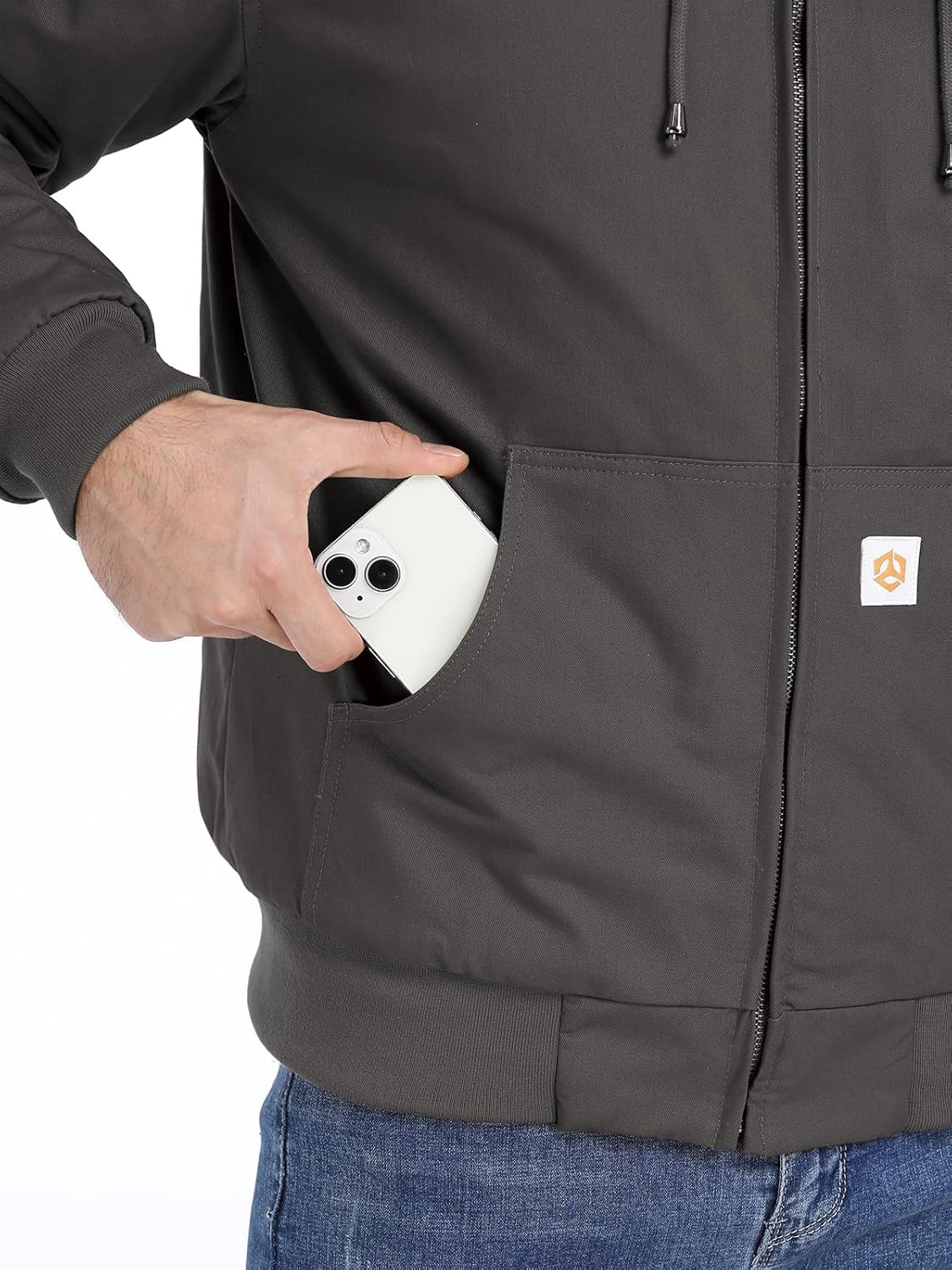 CARWORNIC Men's Winter Hooded Active Jacket with Warm Quilted-Lined Cotton Outdoor Workwear Coats - Image 6