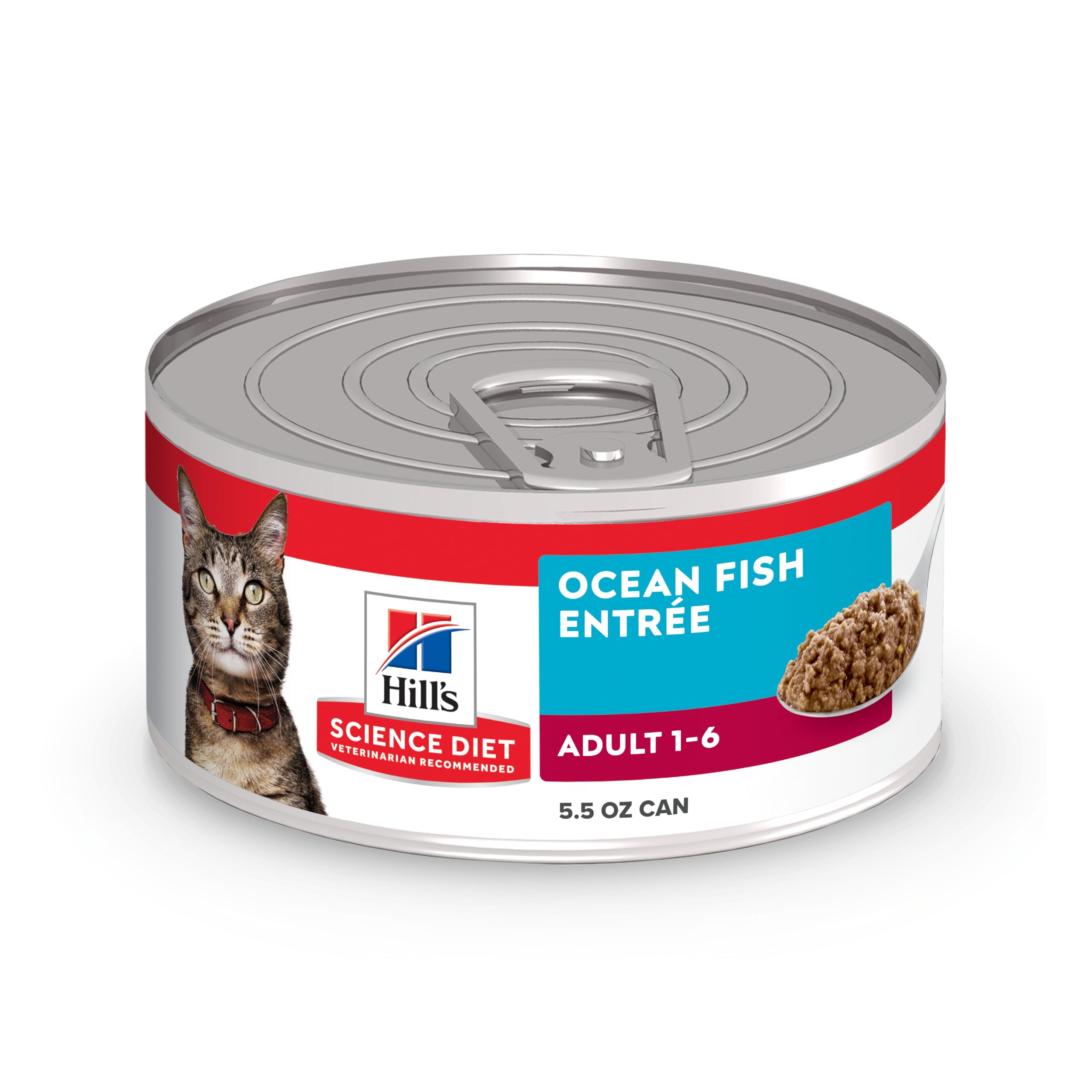 Hill's Science Diet Adult 1-6 Wet Cat Food, Ocean Fish, 5.5 oz. Cans, 24-Pack