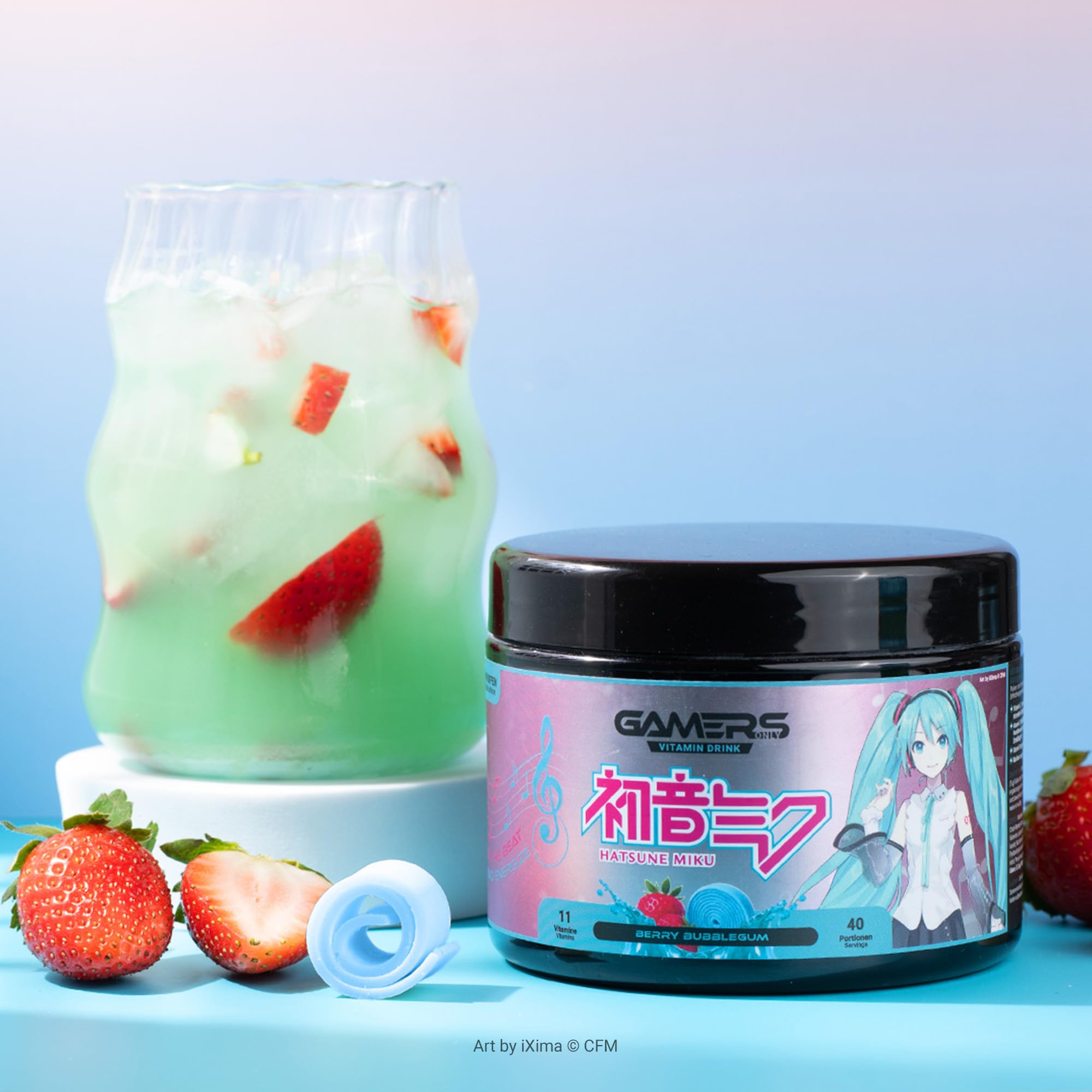 Gamers Only Vitamin Pulver Set [Zero Zucker] inkl. Shaker | Summer Strawberry Lime & Ruby Red Raspberry | 12 Vitamine & Aminosäuren | Vitamin B6, B12 & (Bubblegum & Pfirsich)