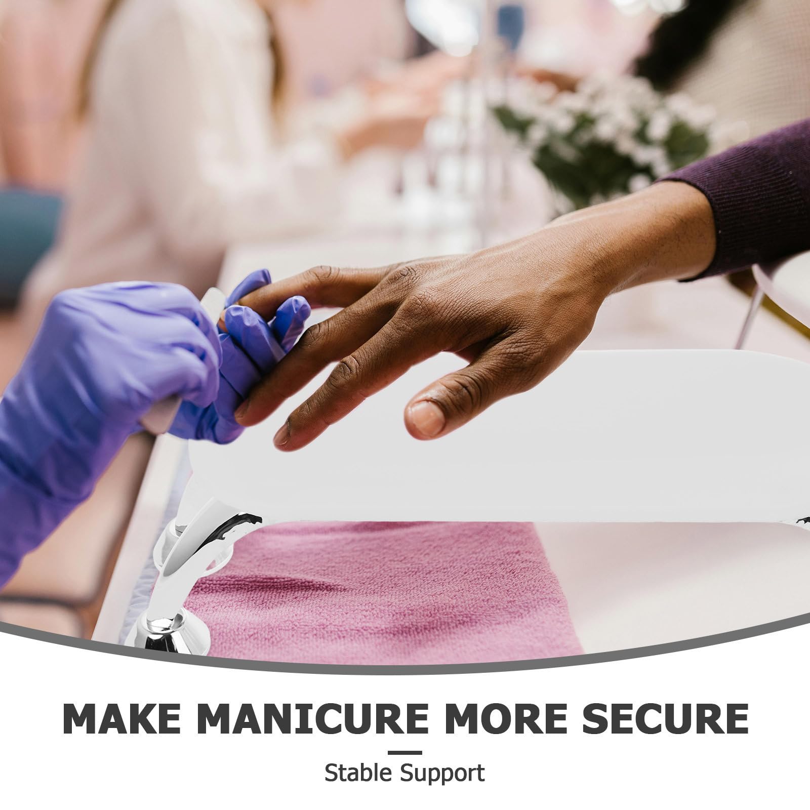 Reposabrazos para Manicura Blanco, Cojín Portátil de Pu E Hierro