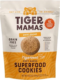 TigerMamas Tigernut Flour Date Sugar Cookies – Gluten Free, Grain Free, Paleo & AIP Friendly, Made with Organic Ingredients, 4.52 oz (128g)