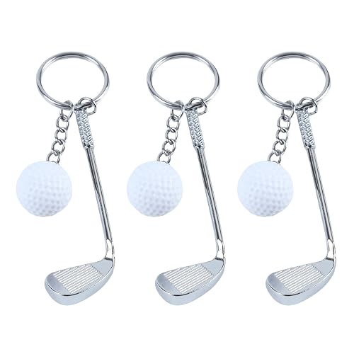 3Pcs Mini Golf Keychain for Men Women, Golf Cart Keychain