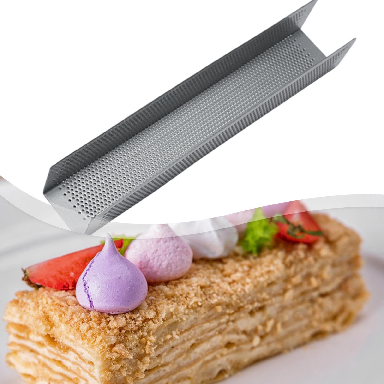 U Shape Molde de Acero Inoxidable para Galletas Antiadherente con Bandeja Perforada para Pasteles Y Pan Hojaldrado Resistente Al Adecuado, 25 Cm X 4 Cm X 4 Cm
