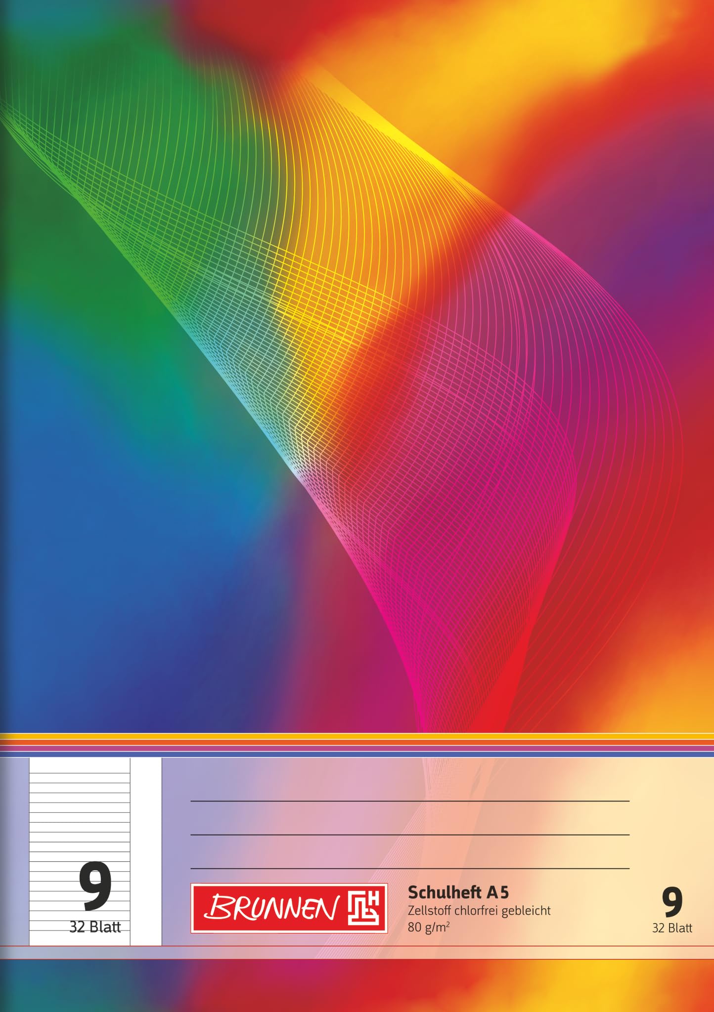 Brunnen 104530902 Lined School Exercise Book A5 32 Sheets Lined with Margin, 9)