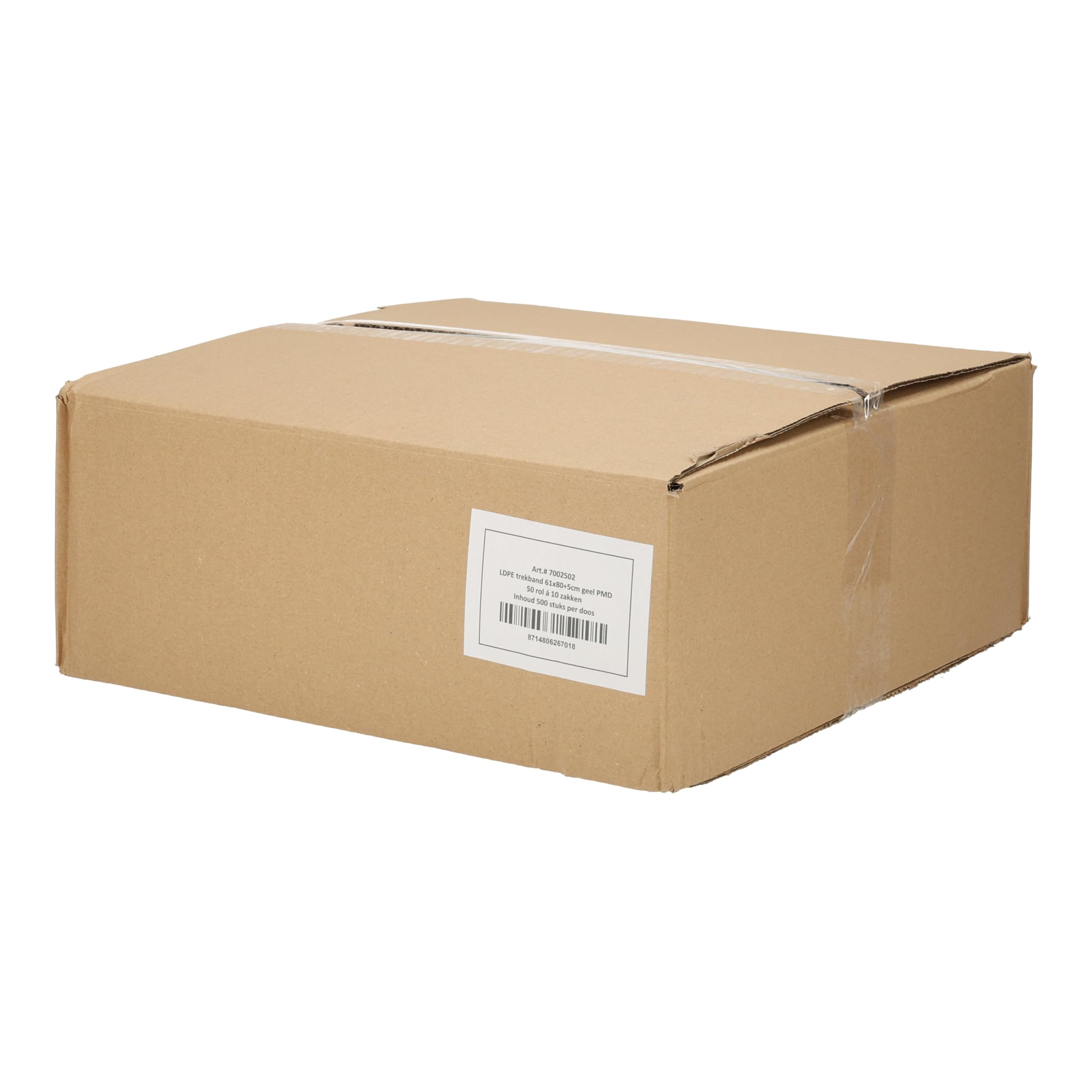 Gelbe Säcke 60 Liter mit Zugband - 500 Stück (50 Rollen à 10 Säcke) - Gelber Sack für Wertstoffsammlung - 61x80cm - Transparent Gelb LDPE