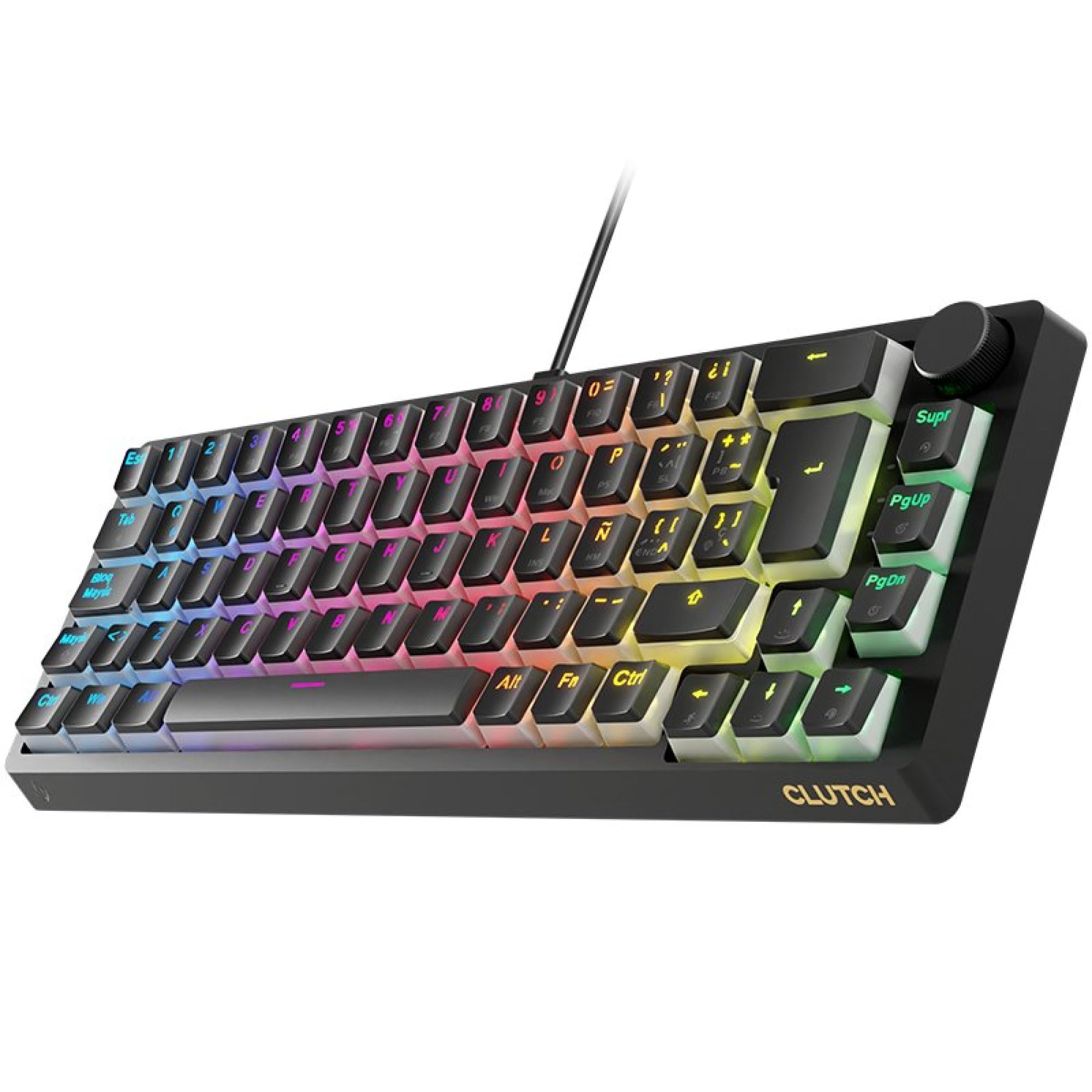 Forgeon Teclado Gaming Mecánico Clutch 60% RGB Switch Brown, Compacto 61 Teclas, Escritura Silenciosa, Anti-Ghosting, Diseño Portátil para PC Gaming