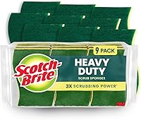 Scotch-Brite Heavy Duty Scrub Sponges (9-Pack): 3X Tougher Scrubbing Power, Lasts 3X Longer for Grills, Cast Iron & Oven Racks