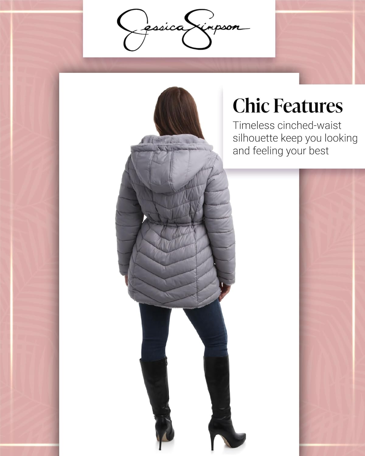 Jessica Simpson Womens Puffer Jacket - Faux Fur Lined Long Coat Winter - Insulated Reversible Hooded Winter Jacket for Women - Image 6