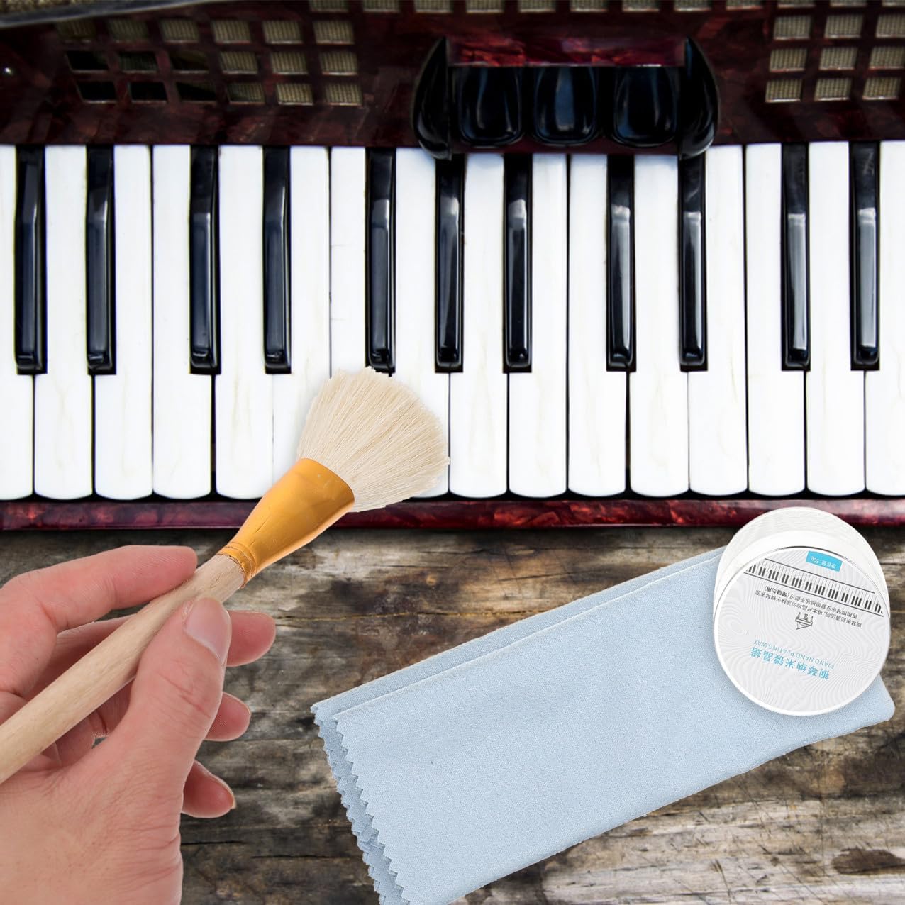 Multi-functional Piano Care Set Cleaner Polishing Wax Cleaning Cloth Spray for Gloss Matte Finishes