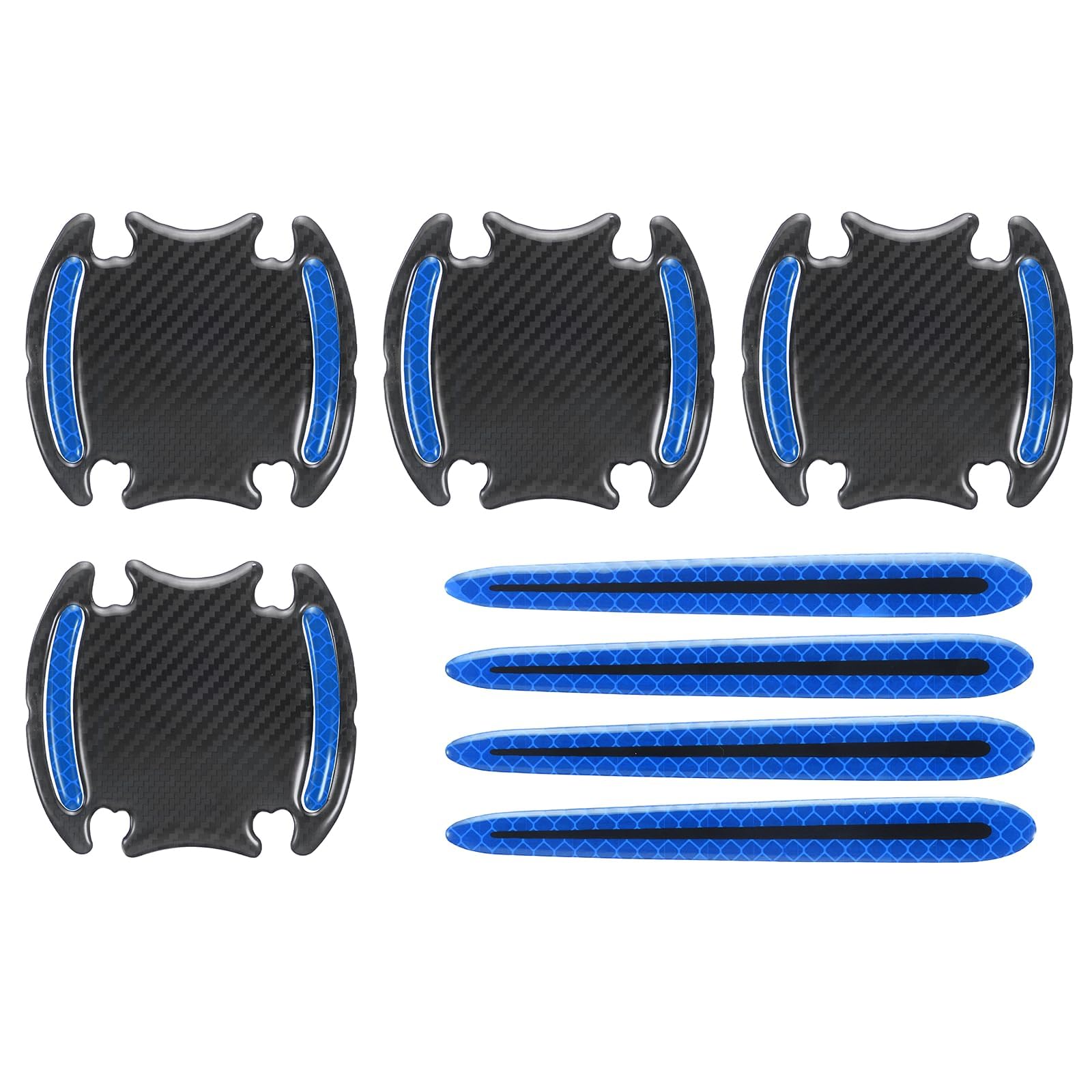 YDSTNiu 8 PCS car door handle reflective strips for Mini Countryman / F60 2016, anti-scratch protector carbon fiber stickers night visibility warning decals,Blue
