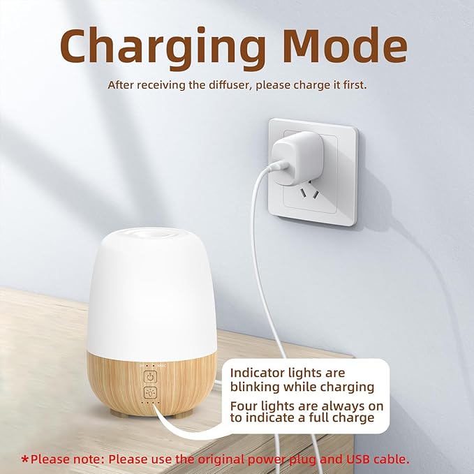 Difusor de Aromas SEEDSEEL 150ml Inalámbrico con Batería Recargable miniatura 4