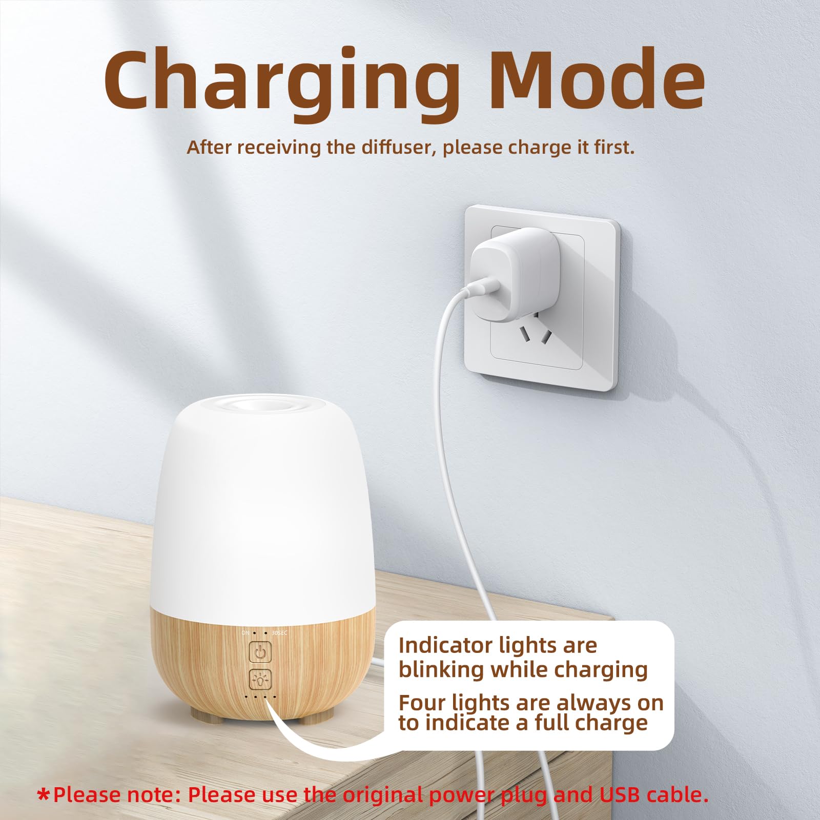 SEEDSEEL 150 ml kabelloser Diffusor für ätherische Öle, eingebauter 6000 mAh Akku, 7 Stunden Laufzeit, 7 LED-Farbwechsel-Lichter, tragbarer Aromatherapie-Diffusor für Zuhause, Büro, Outdoor