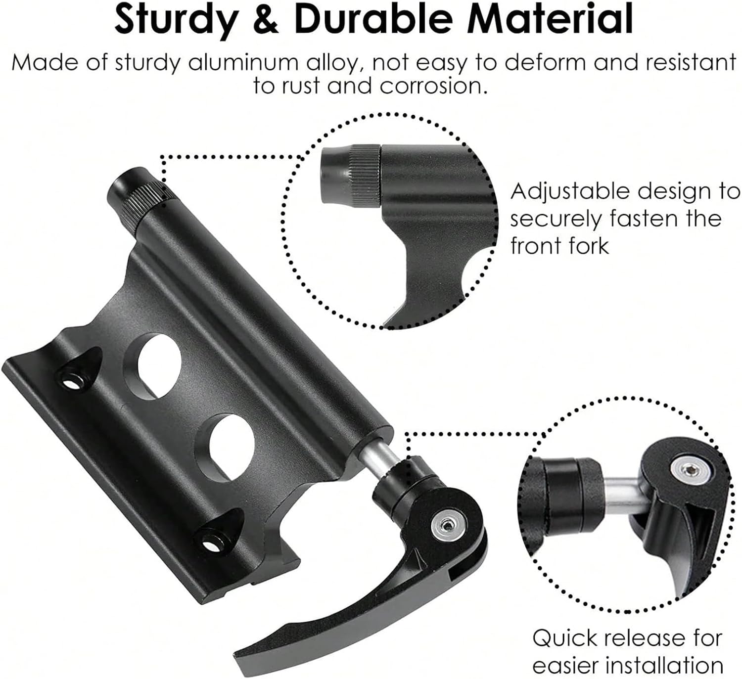 Bicycle Rack Mount, 2pcs Front Fork Mount Bracket with Quick Release, Alloy Fork Block Mounts for Truck/Trailer/Bikes Racks(Gray)