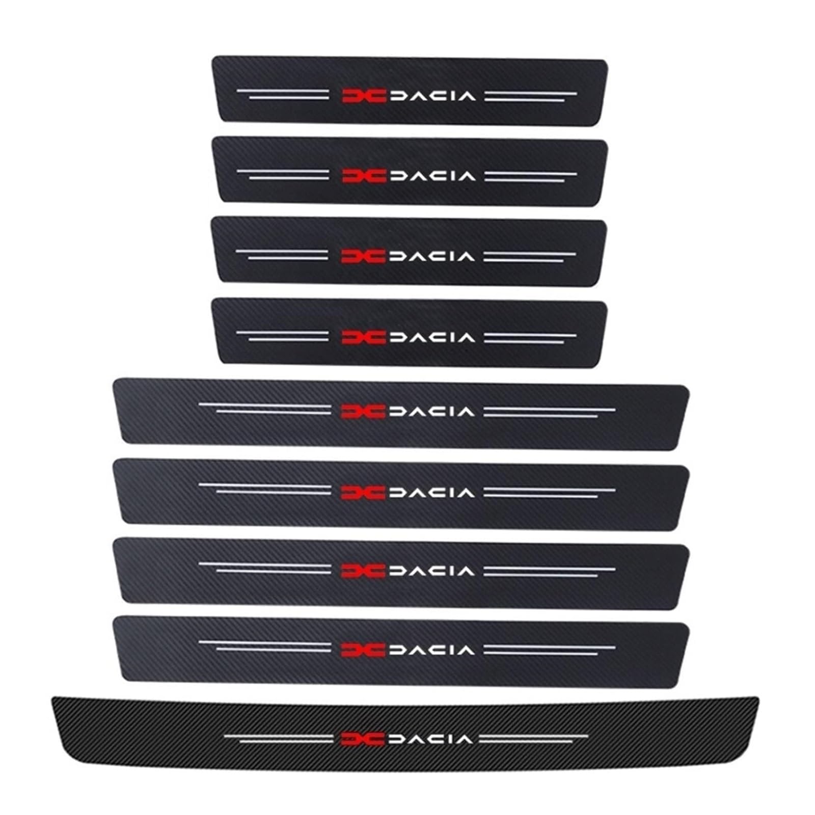 9 Pezzi Protezione Porta Soglia Sticker per Dacia Duster 2010-2024 2025, Adesivo Battitacco in Fibra Carbonio Accessori Decorativi Automobilistico