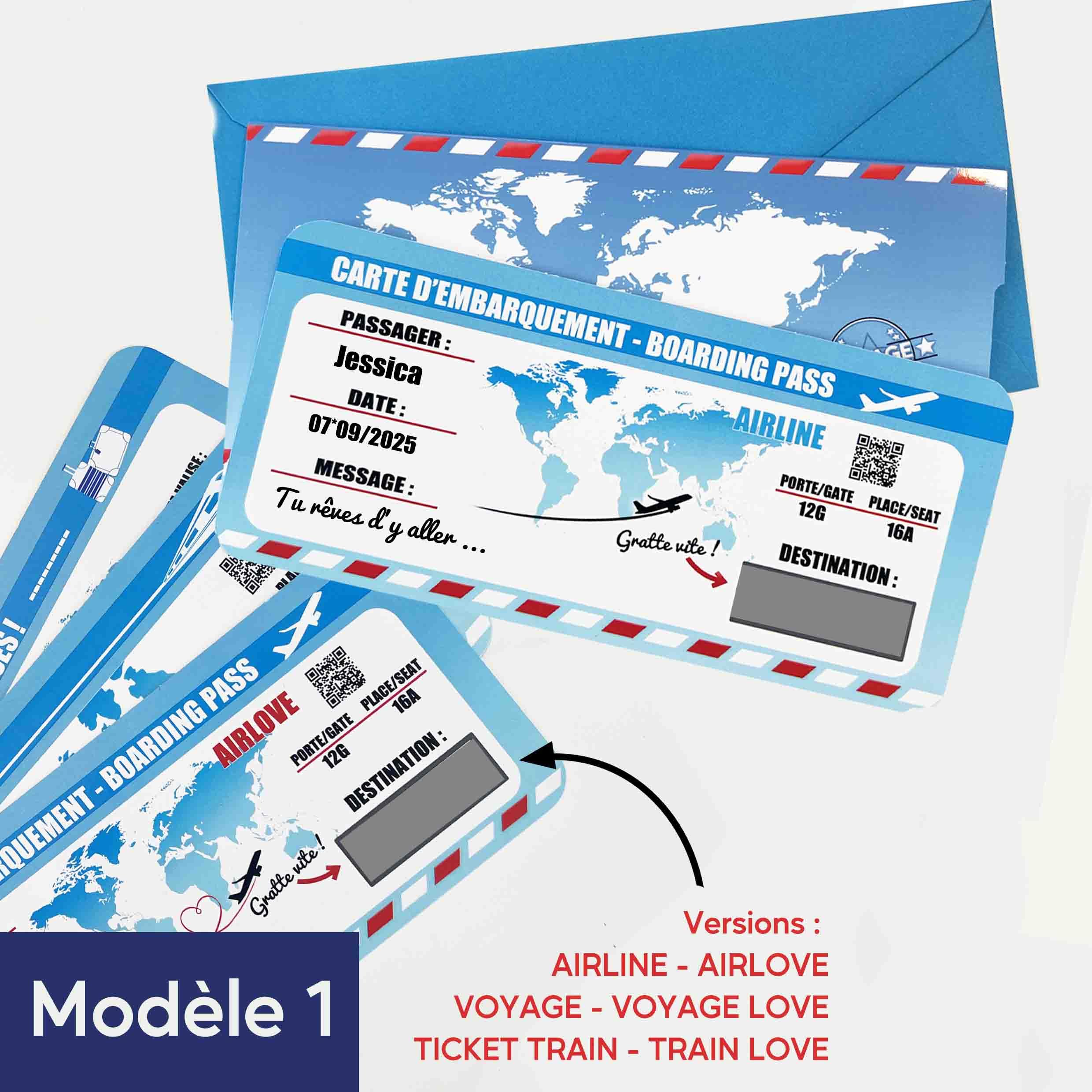 Carte Cadeau Voyage Carte Embarquement Personnalisée