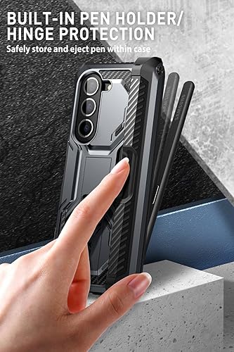 Miniatura 5 de i-Blason Armorbox - Funda para Samsung Galaxy Z Fold 5 con soporte para bolígrafo y 3 fundas de silicona para bolígrafos, funda protectora de cuerpo