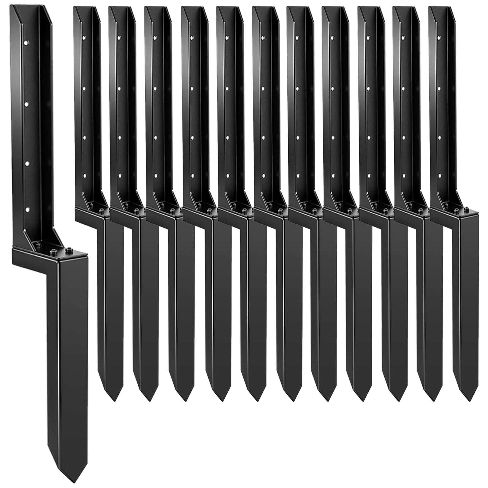 LQSYBHD Fence Post Repair Kit,Fence Post Anchor Post Anchor Ground Spike Heavy Duty Steel Ground Spike Anchor for Fixing Leaning or Broken 4x4 & 6x6 Wood Postsence(Size:80x12x5cm,Color:12B)