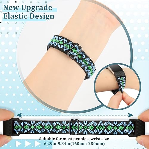 Miniatura 25 de Bandas elásticas compatibles con Fitbit Charge 2, correa de repuesto ajustable elástica de nailon suave Solo Loop para Fitbit Charge 2, mujeres